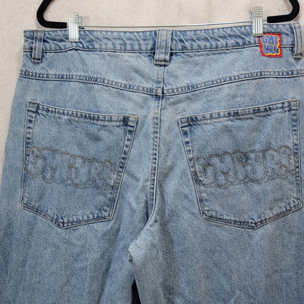 Empyre Loose Fit Jeans Mens 34 x27 Light Wash Blue Denim Baggy Skater Y2K